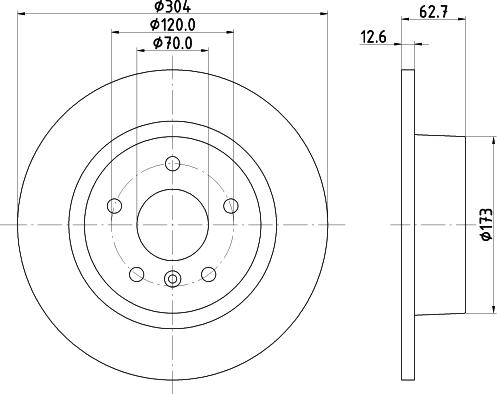 HELLA 8DD 355 124-671 - Гальмівний диск autocars.com.ua