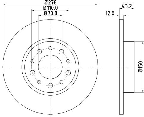 HELLA 8DD 355 124-851 - Гальмівний диск autocars.com.ua