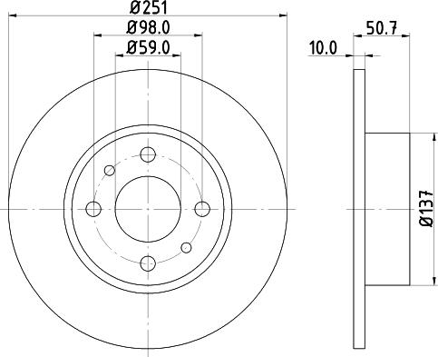 HELLA 8DD 355 124-931 - Гальмівний диск autocars.com.ua