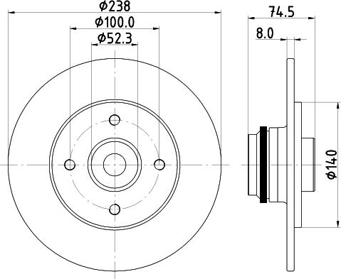 HELLA 8DD 355 125-161 - Тормозной диск avtokuzovplus.com.ua