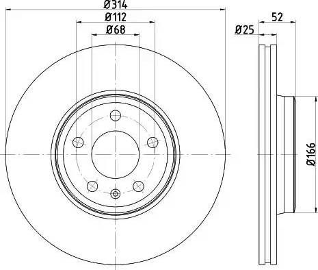 HELLA 8DD 355 125-201 - Тормозной диск avtokuzovplus.com.ua