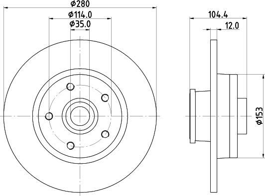 HELLA 8DD 355 125-281 - Тормозной диск avtokuzovplus.com.ua