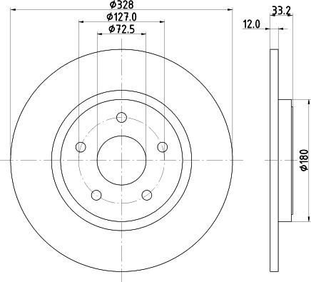 HELLA 8DD 355 125-311 - Гальмівний диск autocars.com.ua