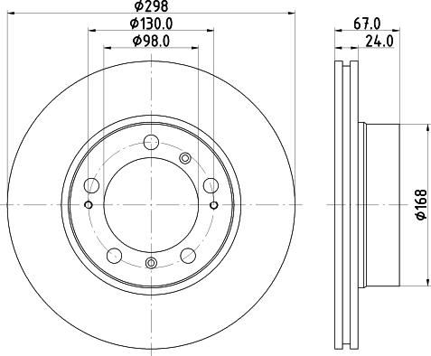 HELLA 8DD 355 125-451 - Гальмівний диск autocars.com.ua