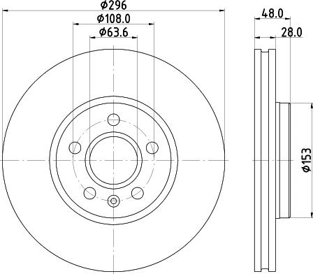 HELLA 8DD 355 125-481 - Гальмівний диск autocars.com.ua