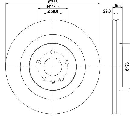 HELLA 8DD 355 125-551 - Гальмівний диск autocars.com.ua