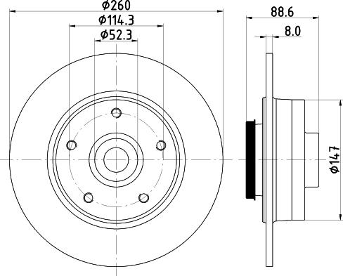 HELLA 8DD 355 126-481 - Тормозной диск avtokuzovplus.com.ua