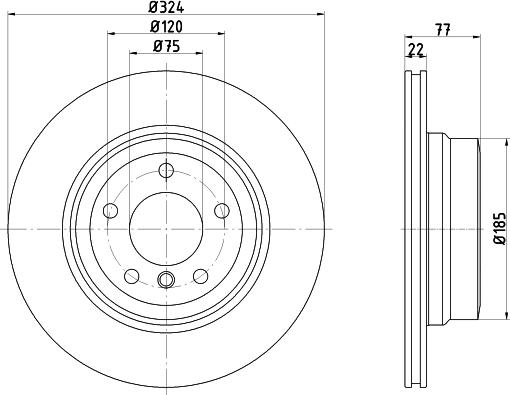 HELLA 8DD 355 126-521 - Гальмівний диск autocars.com.ua