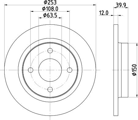 HELLA 8DD 355 126-611 - Гальмівний диск autocars.com.ua