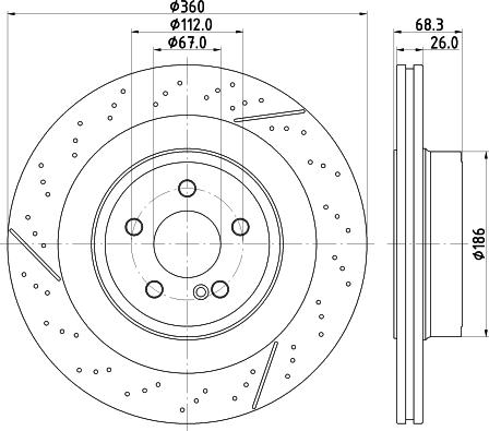 HELLA 8DD 355 126-871 - Гальмівний диск autocars.com.ua