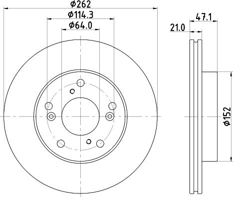 HELLA 8DD 355 126-951 - Тормозной диск avtokuzovplus.com.ua