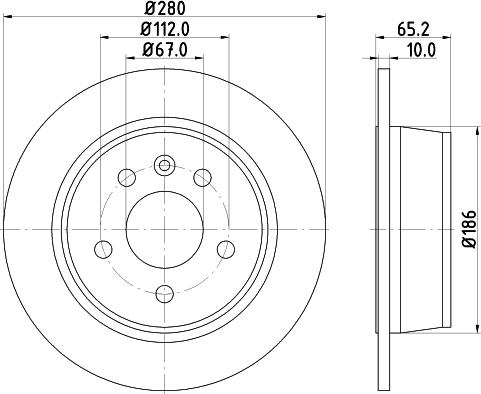 HELLA 8DD 355 127-241 - Гальмівний диск autocars.com.ua