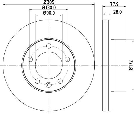 HELLA 8DD 355 127-791 - Тормозной диск avtokuzovplus.com.ua