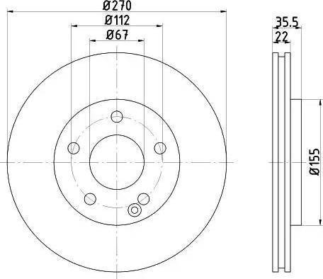 HELLA 8DD 355 110-231 - Тормозной диск avtokuzovplus.com.ua