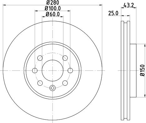 HELLA 8DD 355 128-211 - Гальмівний диск autocars.com.ua