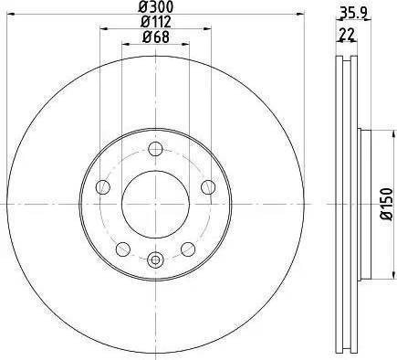 HELLA 8DD 355 111-831 - Гальмівний диск autocars.com.ua