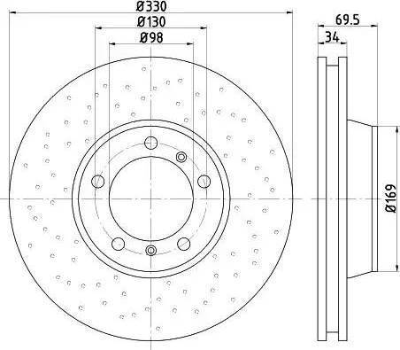 HELLA 8DD 355 121-601 - Тормозной диск avtokuzovplus.com.ua