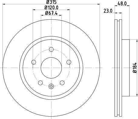 HELLA 8DD 355 129-101 - Гальмівний диск autocars.com.ua