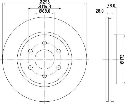 HELLA 8DD 355 129-561 - Гальмівний диск autocars.com.ua