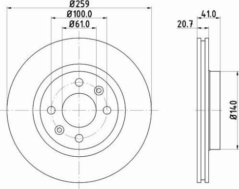 HELLA 8DD 355 129-921 - Тормозной диск avtokuzovplus.com.ua