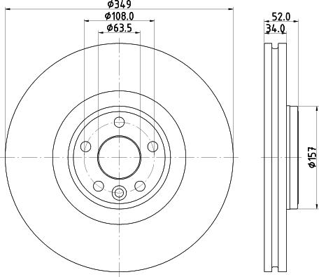 HELLA 8DD 355 131-961 - Гальмівний диск autocars.com.ua