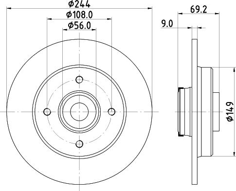 HELLA 8DD 355 132-161 - Тормозной диск avtokuzovplus.com.ua