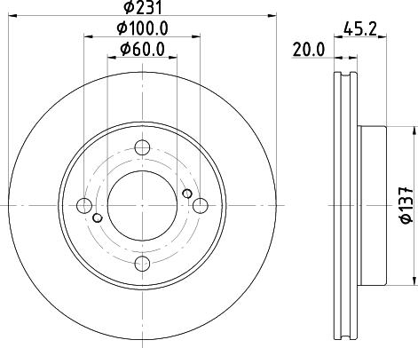 HELLA 8DD 355 132-381 - Гальмівний диск autocars.com.ua