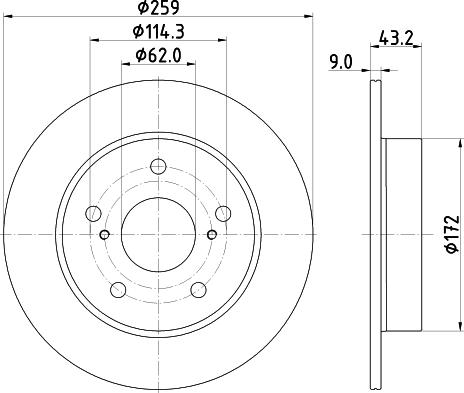 HELLA 8DD 355 132-491 - Гальмівний диск autocars.com.ua