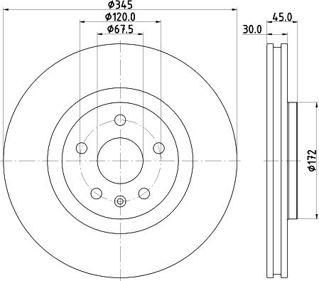 HELLA 8DD 355 132-621 - Гальмівний диск autocars.com.ua