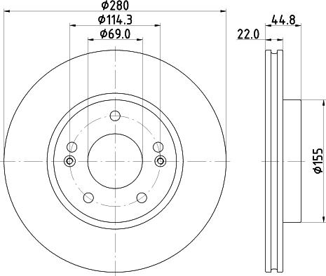 HELLA 8DD 355 132-641 - Тормозной диск avtokuzovplus.com.ua