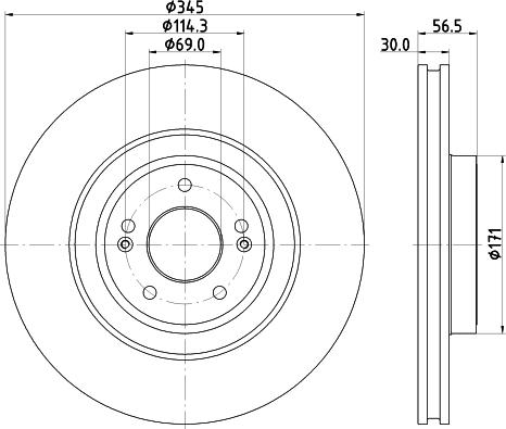 HELLA 8DD 355 132-651 - Гальмівний диск autocars.com.ua