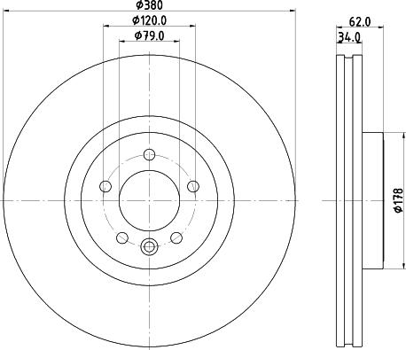 HELLA 8DD 355 132-951 - Гальмівний диск autocars.com.ua