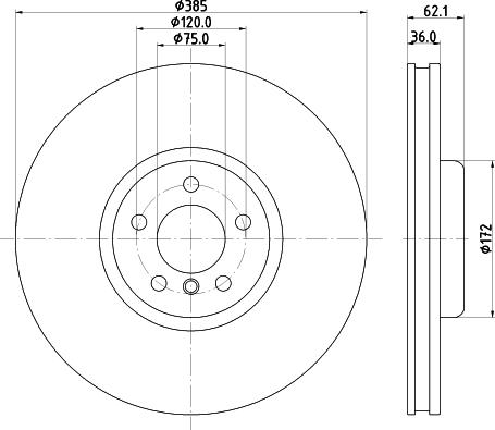 HELLA 8DD 355 132-991 - Гальмівний диск autocars.com.ua