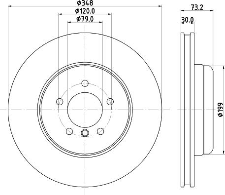 HELLA 8DD 355 133-011 - Гальмівний диск autocars.com.ua