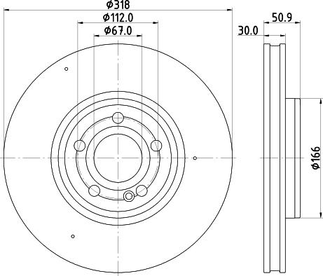 HELLA 8DD 355 133-051 - Гальмівний диск autocars.com.ua