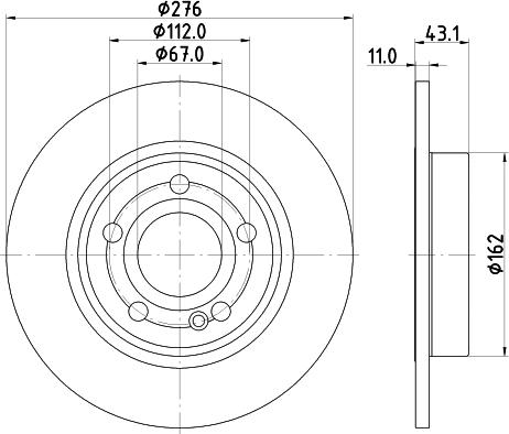 HELLA 8DD 355 133-061 - Гальмівний диск autocars.com.ua