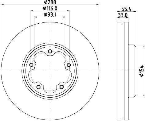 HELLA 8DD 355 133-161 - Гальмівний диск autocars.com.ua