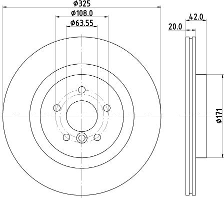 HELLA 8DD 355 133-211 - Гальмівний диск autocars.com.ua