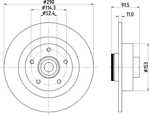 HELLA 8DD 355 133-241 - Гальмівний диск autocars.com.ua