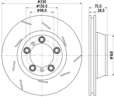 HELLA 8DD 355 133-601 - Гальмівний диск autocars.com.ua