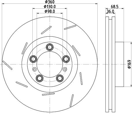 HELLA 8DD 355 133-661 - Гальмівний диск autocars.com.ua