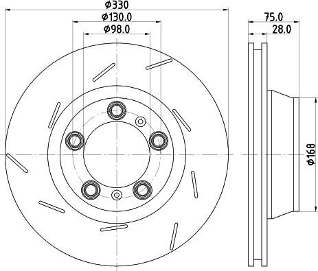 HELLA 8DD 355 133-671 - Гальмівний диск autocars.com.ua