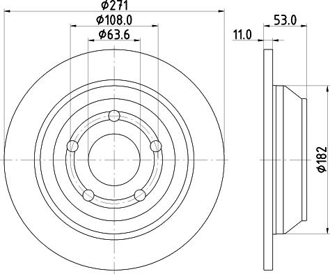 HELLA 8DD 355 133-781 - Тормозной диск avtokuzovplus.com.ua