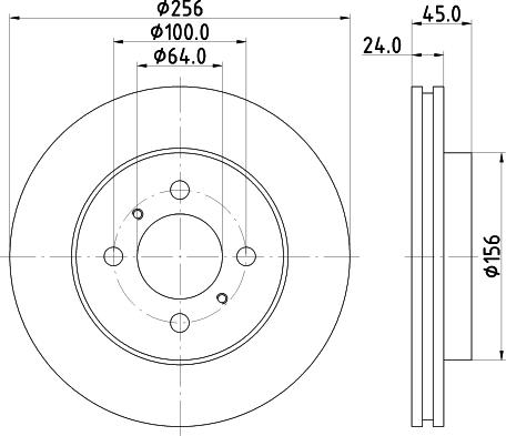 HELLA 8DD 355 133-991 - Гальмівний диск autocars.com.ua