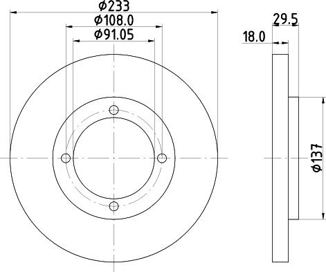 HELLA 8DD 355 134-181 - Тормозной диск avtokuzovplus.com.ua