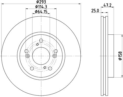 HELLA 8DD 355 134-231 - Гальмівний диск autocars.com.ua