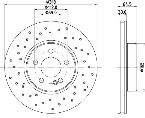 HELLA 8DD 355 134-422 - Гальмівний диск autocars.com.ua