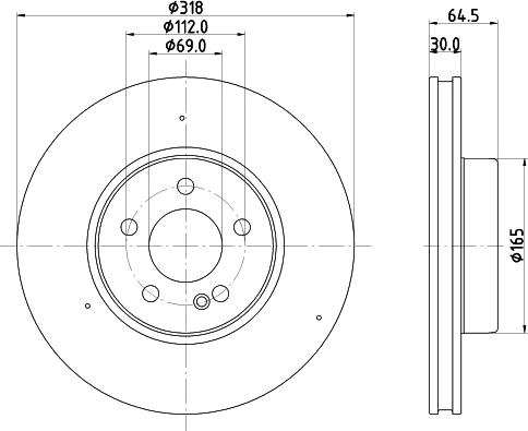 HELLA 8DD 355 134-432 - Гальмівний диск autocars.com.ua