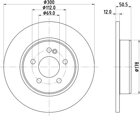 HELLA 8DD 355 134-512 - Гальмівний диск autocars.com.ua