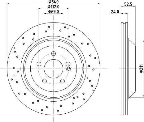 HELLA 8DD 355 134-552 - Гальмівний диск autocars.com.ua